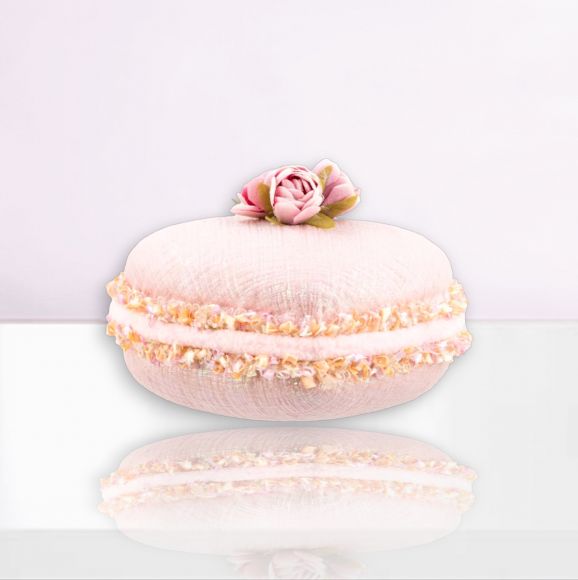 4.5in Pink Wedding Macaron Orn - Burlap and Bling Decor