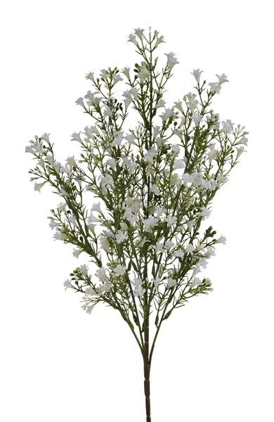 22.75"H MINI FLOWER/BUD/LEAF BUSH WHITE - Burlap and Bling Decor