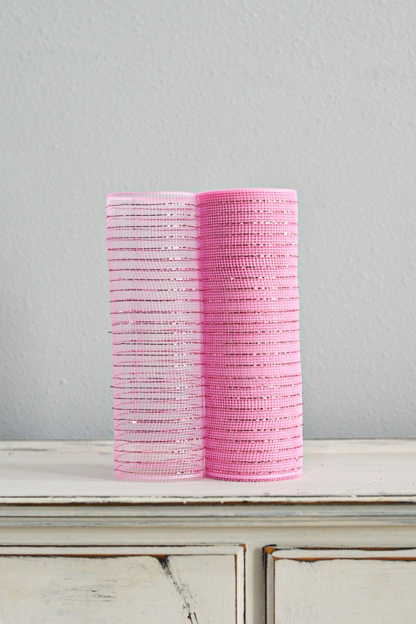 10"X10YD METALLIC MESH PINK - Burlap and Bling Decor