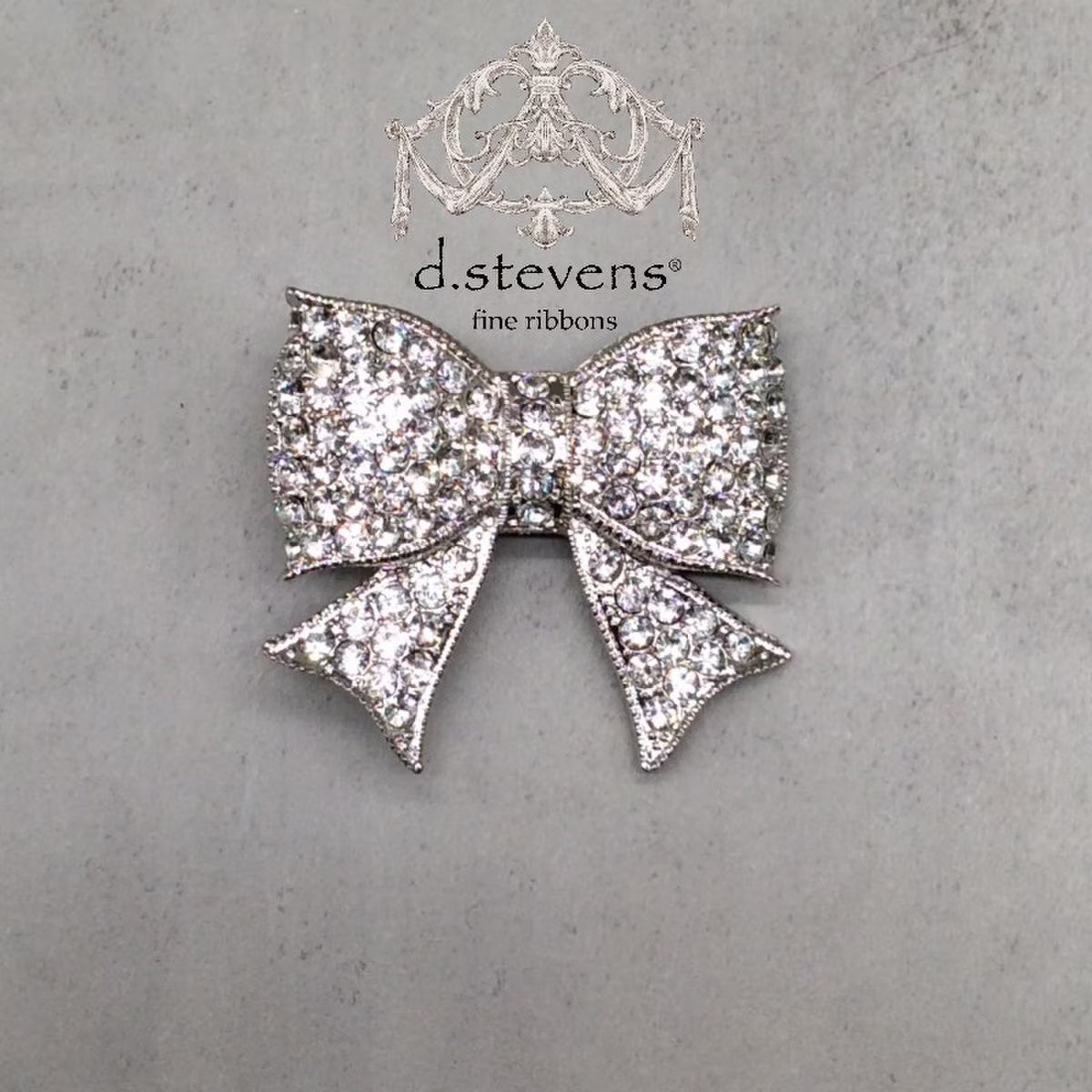 2.5" crystal clip bow, clear silver - Burlap and Bling Decor