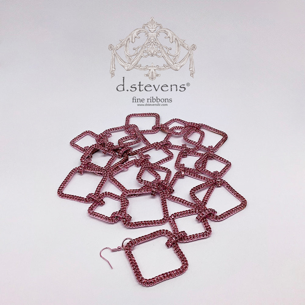 1.75" x 36" double diamond crystal garland hooks, light pink