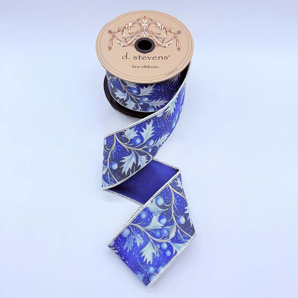 2.5“ x 10yds taffeta holly blue berry, blue