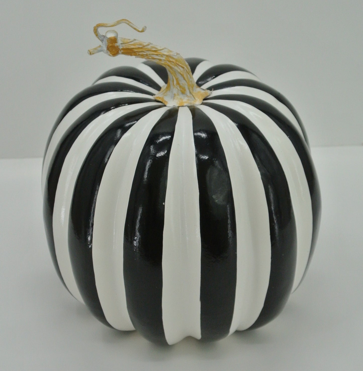 Striped Foam Pumpkin Black & White