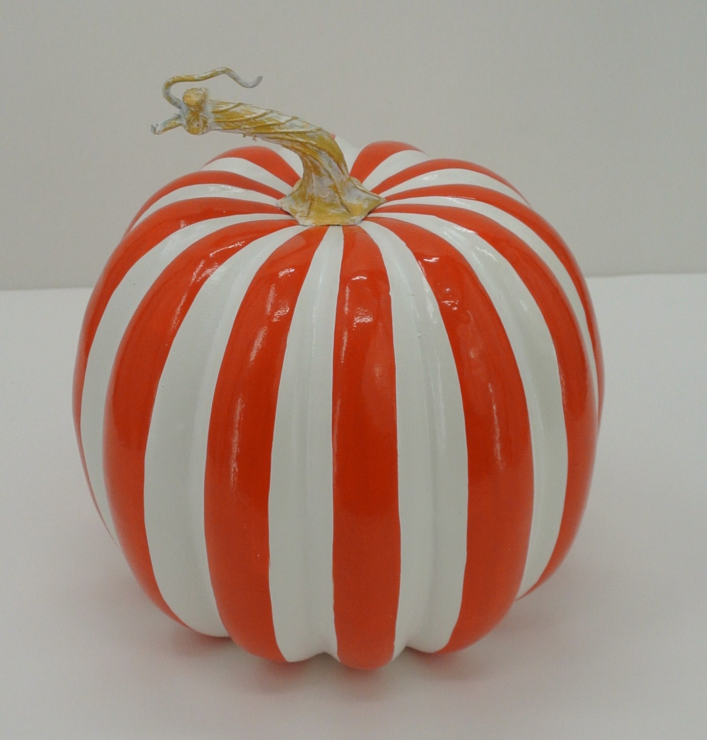Striped Foam Pumpkin Orange & White