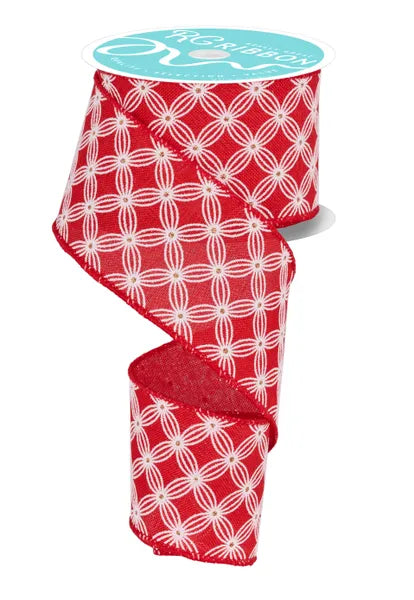 2.5"X10YD MULTI CIRCLES/DOT RED/WHITE/GOLD - Burlap and Bling Decor