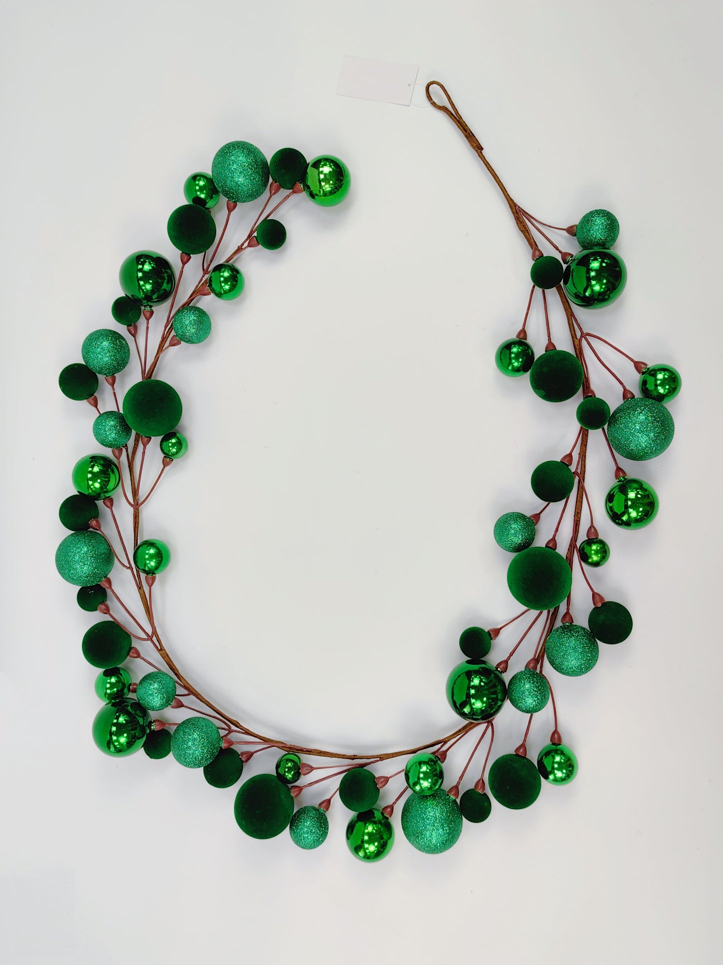 65 IN BALL ORNAMENT GARLAND GREEN