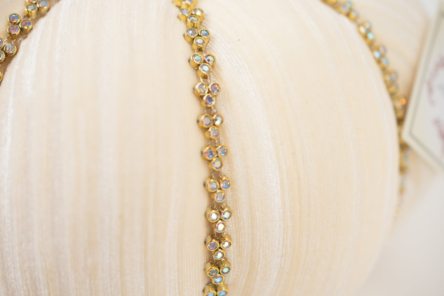 JEWELED PUMPKIN, IVORY - Burlap and Bling Decor