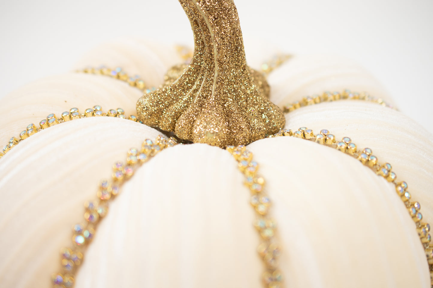 JEWELED PUMPKIN, IVORY - Burlap and Bling Decor