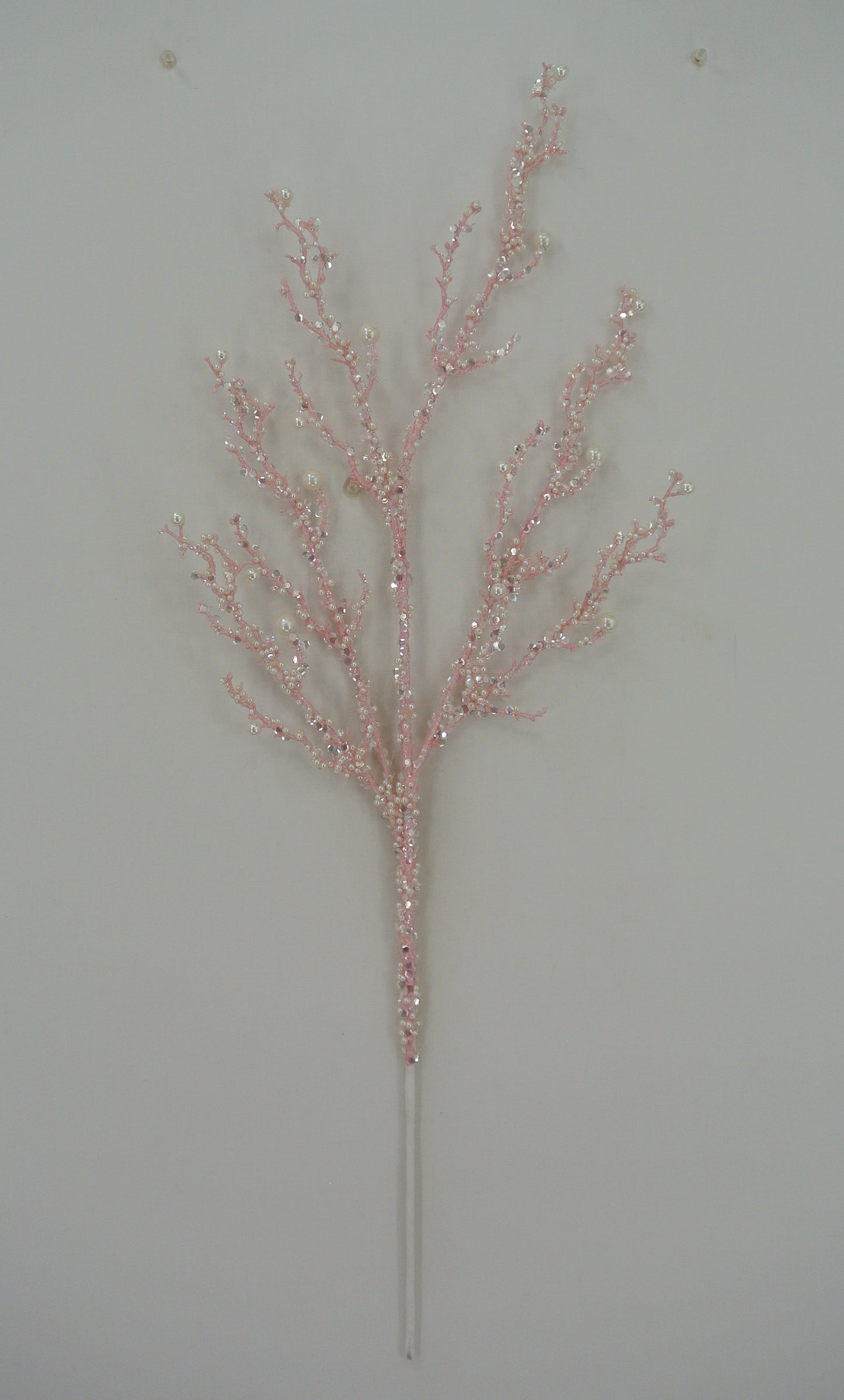 PINK ICED PEARL TWIG SPRAY