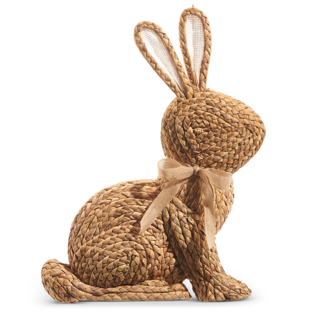 17.75" NATURAL BASKETWEAVE BUNNY - Burlap and Bling Decor