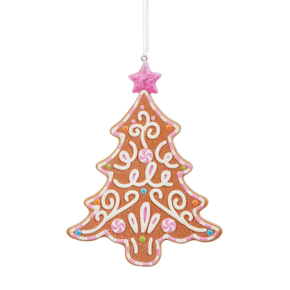 5" Bright Gingerbread Tree Ornament - Burlap and Bling Decor