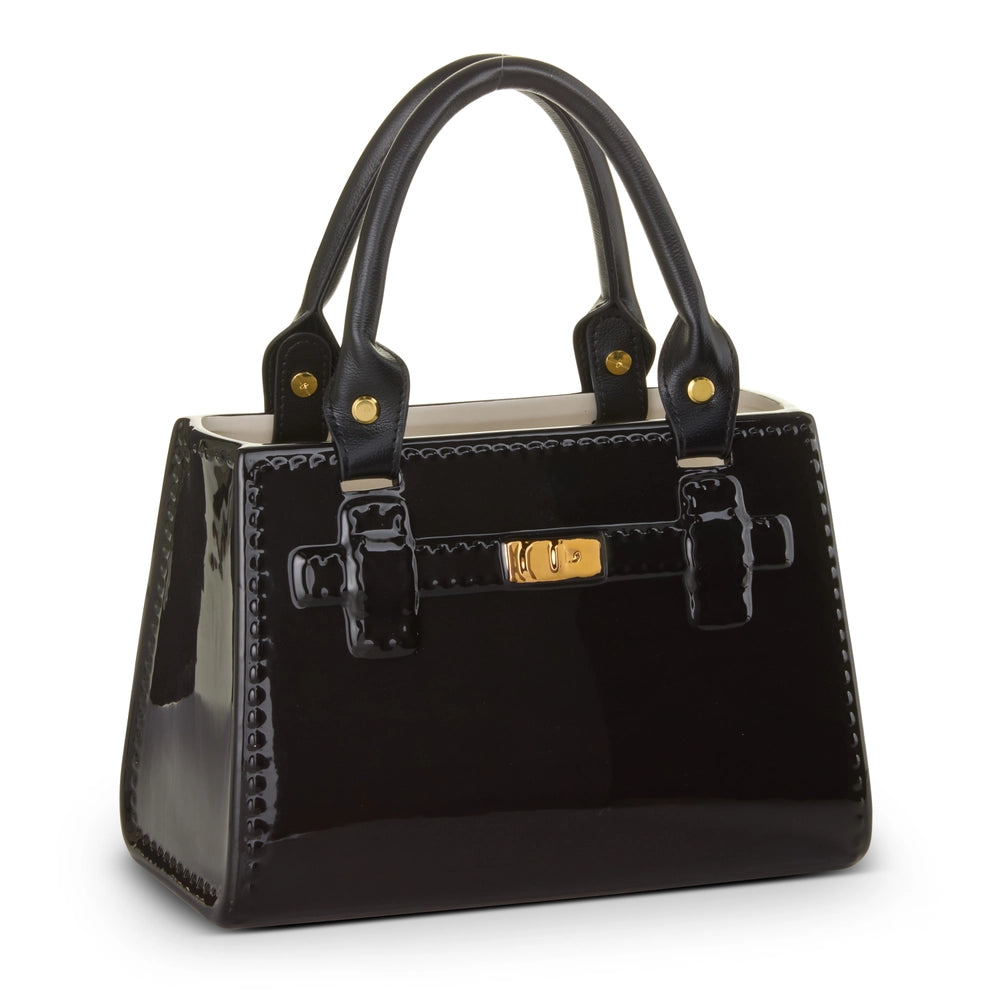 11" Black Purse Vase
