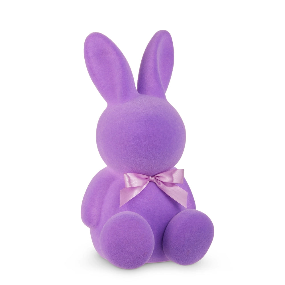 12.25" PURPLE FLOCKED BUNNY - Burlap and Bling Decor