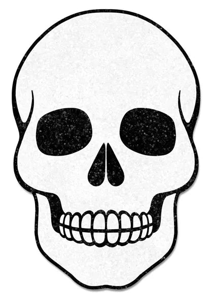 20"H GLITTERED EVA SKULL BLACK/WHITE - Burlap and Bling Decor