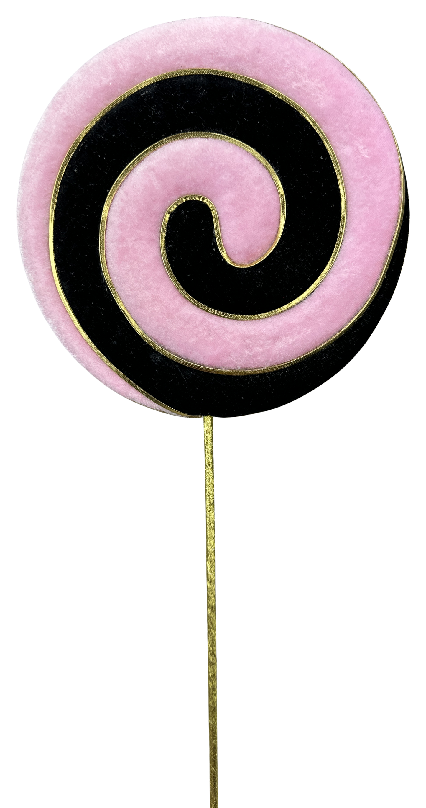 8" Diameter Light Pink and Black Lollipop