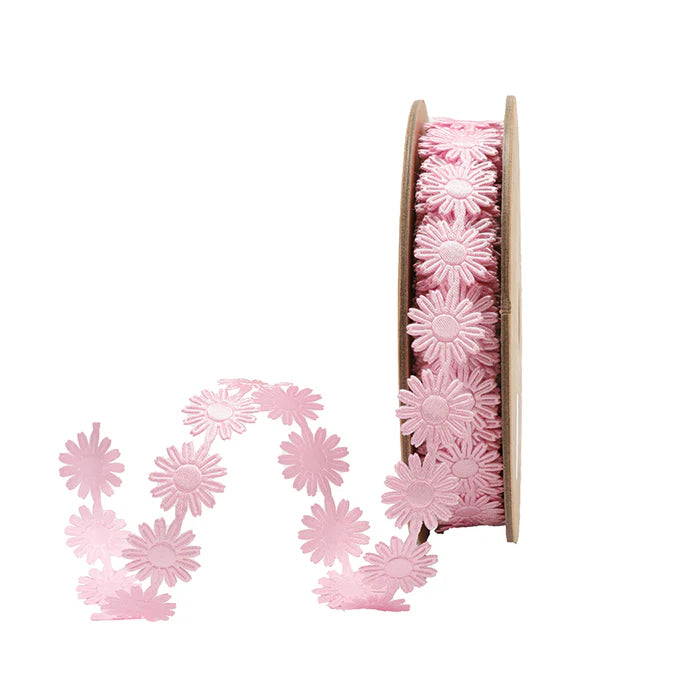 3/4" Ultra Sonic Trim | Daisy Flower Pastel Pink - Burlap and Bling Decor