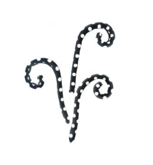 Polkadot Curly Spray 29L black/white - Burlap and Bling Decor