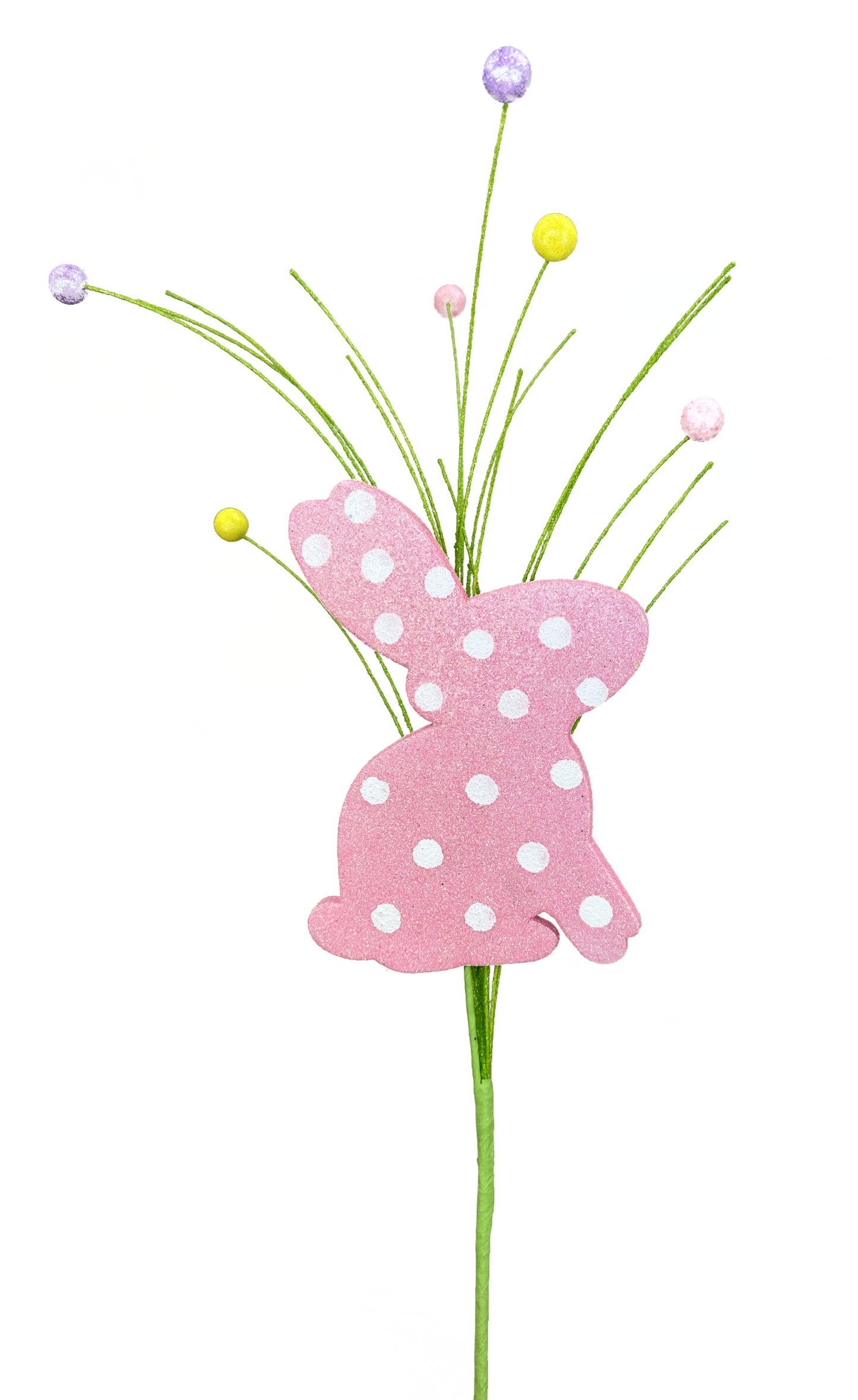 Glitter Polkadot Bunny Spray H22 - Burlap and Bling Decor
