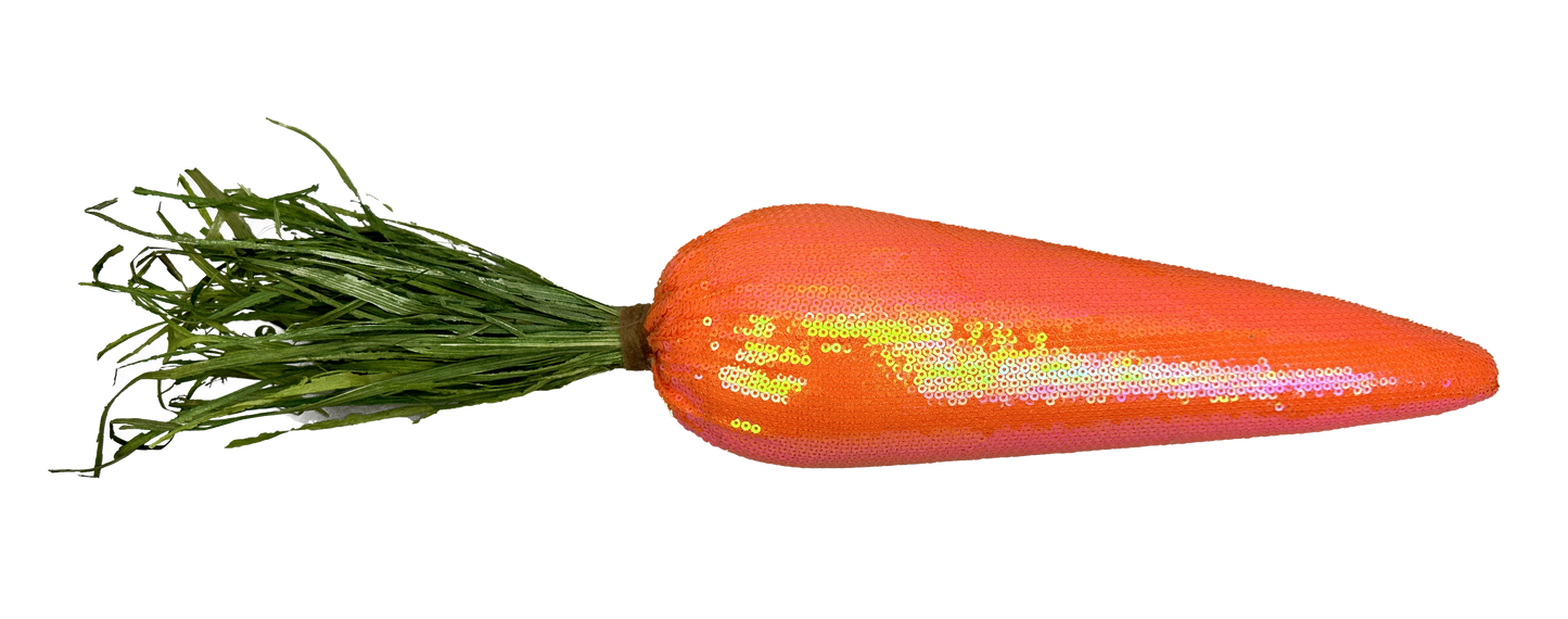 Orange Sequin Carrot H17xDIA3.5 - Burlap and Bling Decor