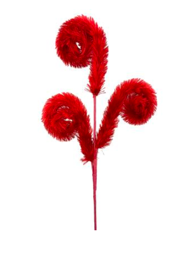 Furry Spiral Spray H28 red - Burlap and Bling Decor