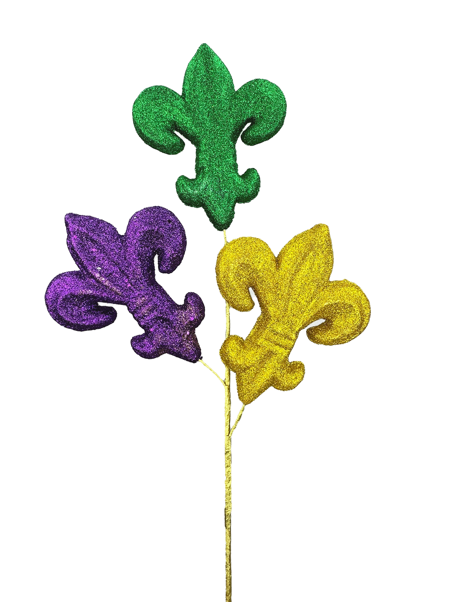 Glitter Fleur de Lis Spray H28