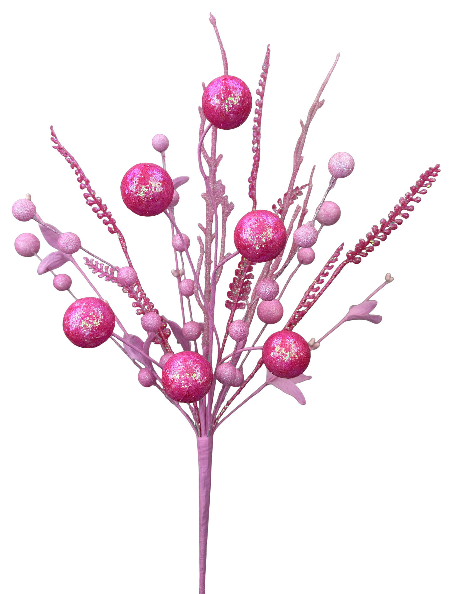 Pink Glitter Ball Filler Bush H21 - Burlap and Bling Decor