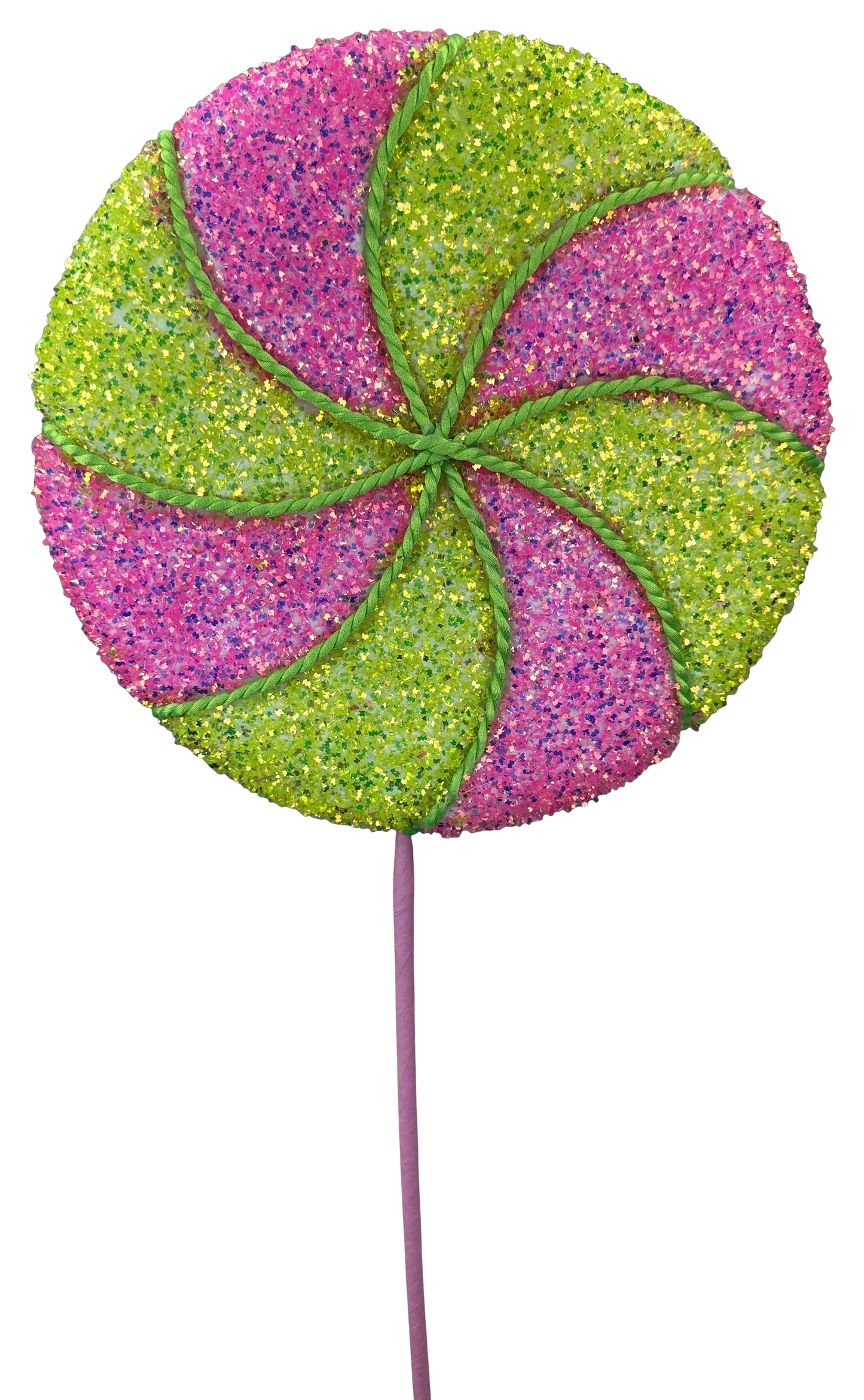 Pink and GreenLollipop Pick 10" Dia - Burlap and Bling Decor
