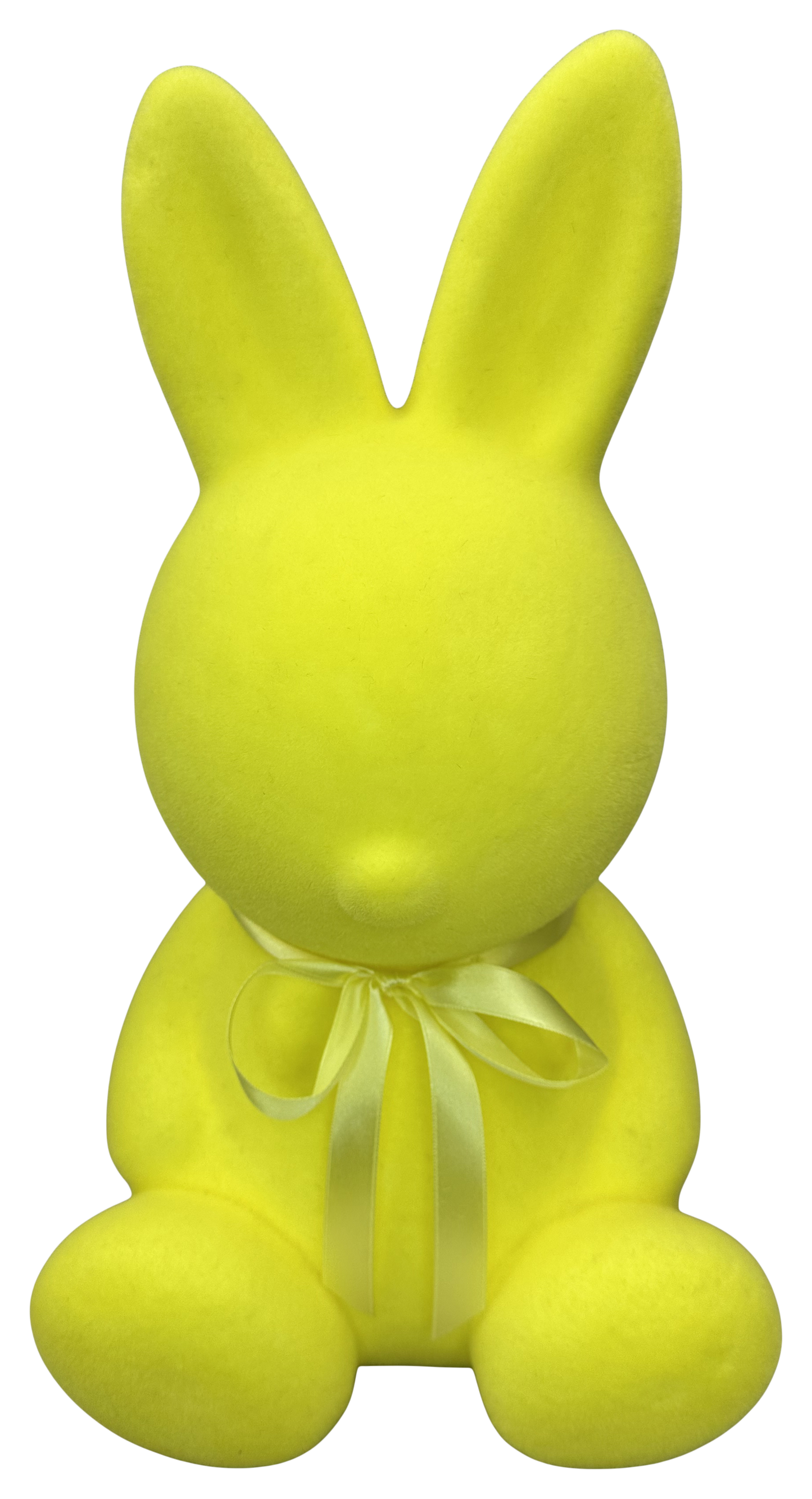 Flocked Yellow Bunny Lg 16x9 - Burlap and Bling Decor