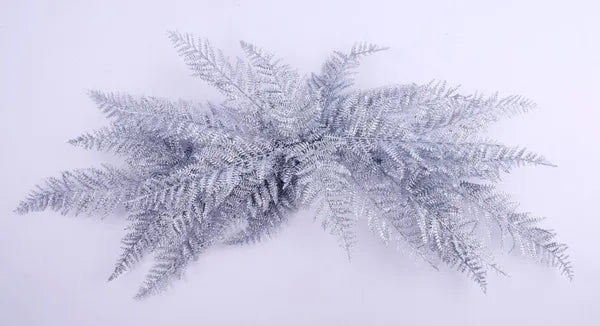 32"L GLITTER FERN SWAG SILVER - Burlap and Bling Decor