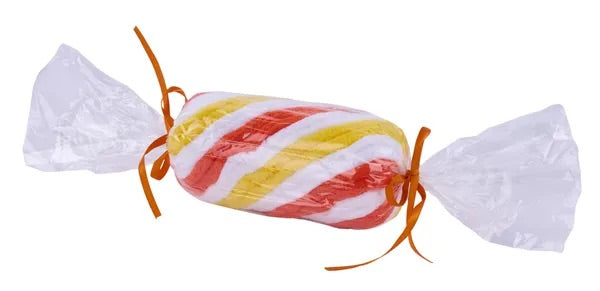 11.375"L X 2.375"DIA PEPPERMINT STICK ORANGE/WHITE/YELLOW - Burlap and Bling Decor