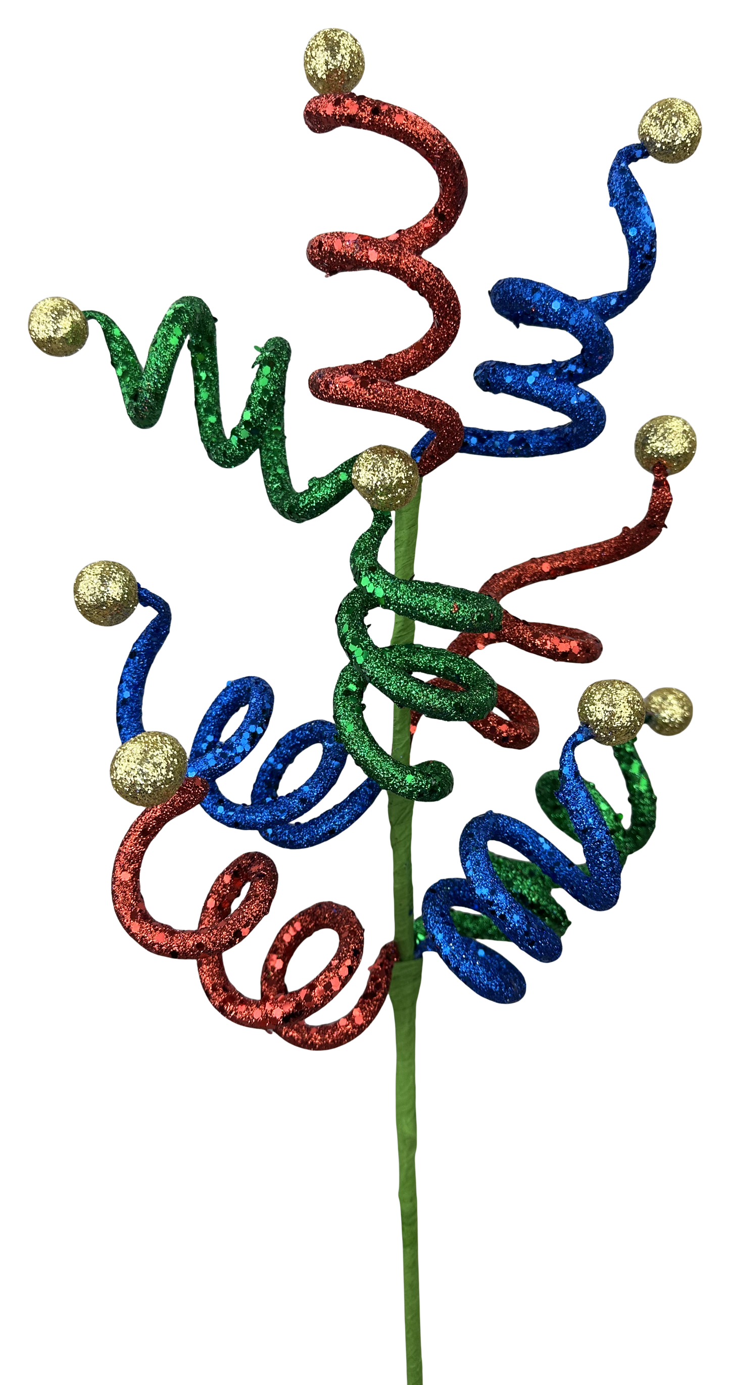 Curly Ball Spray Red/Green/Blue/Gold