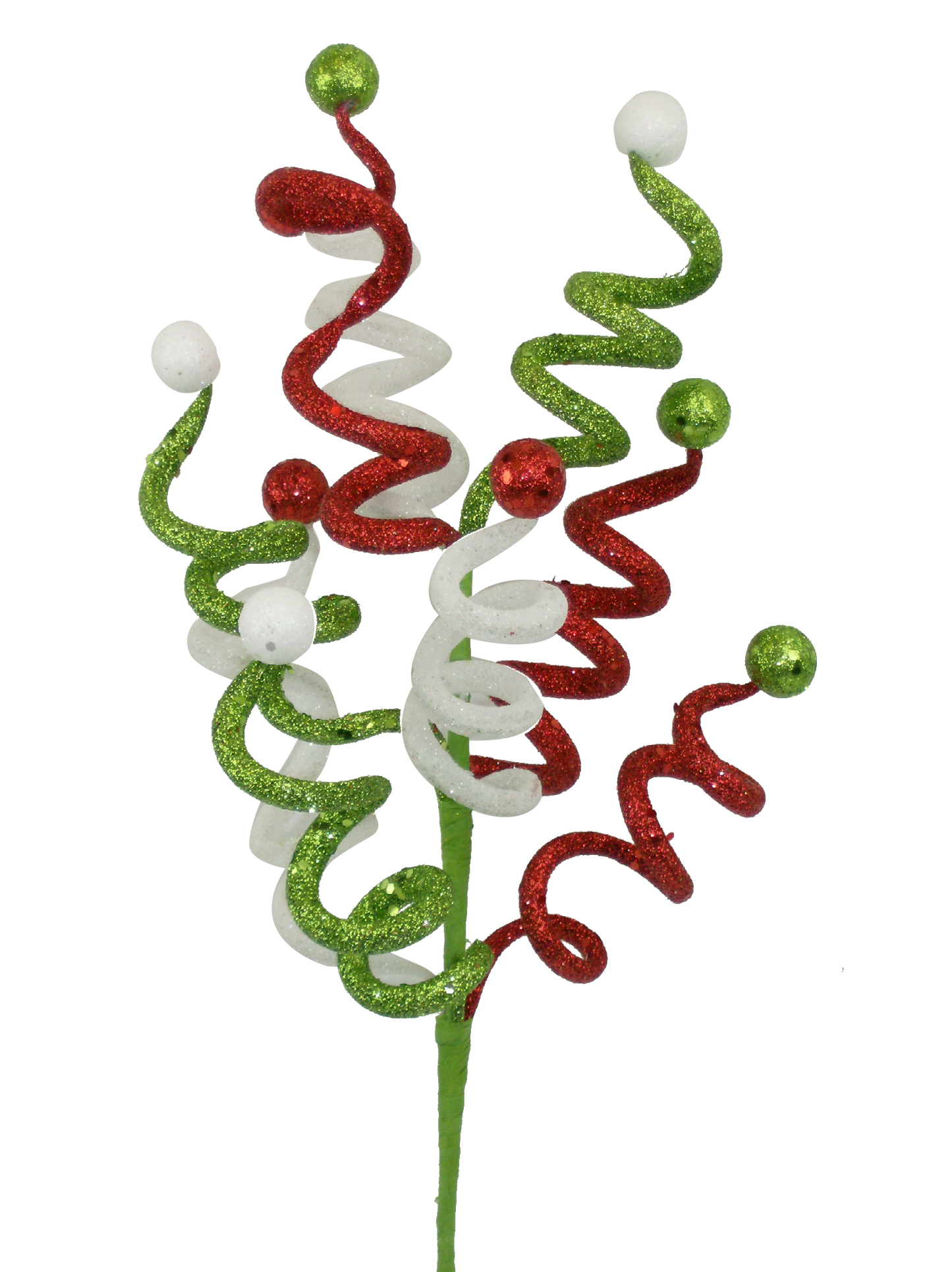 Curly Bell Spray Red,Green,White - Burlap and Bling Decor