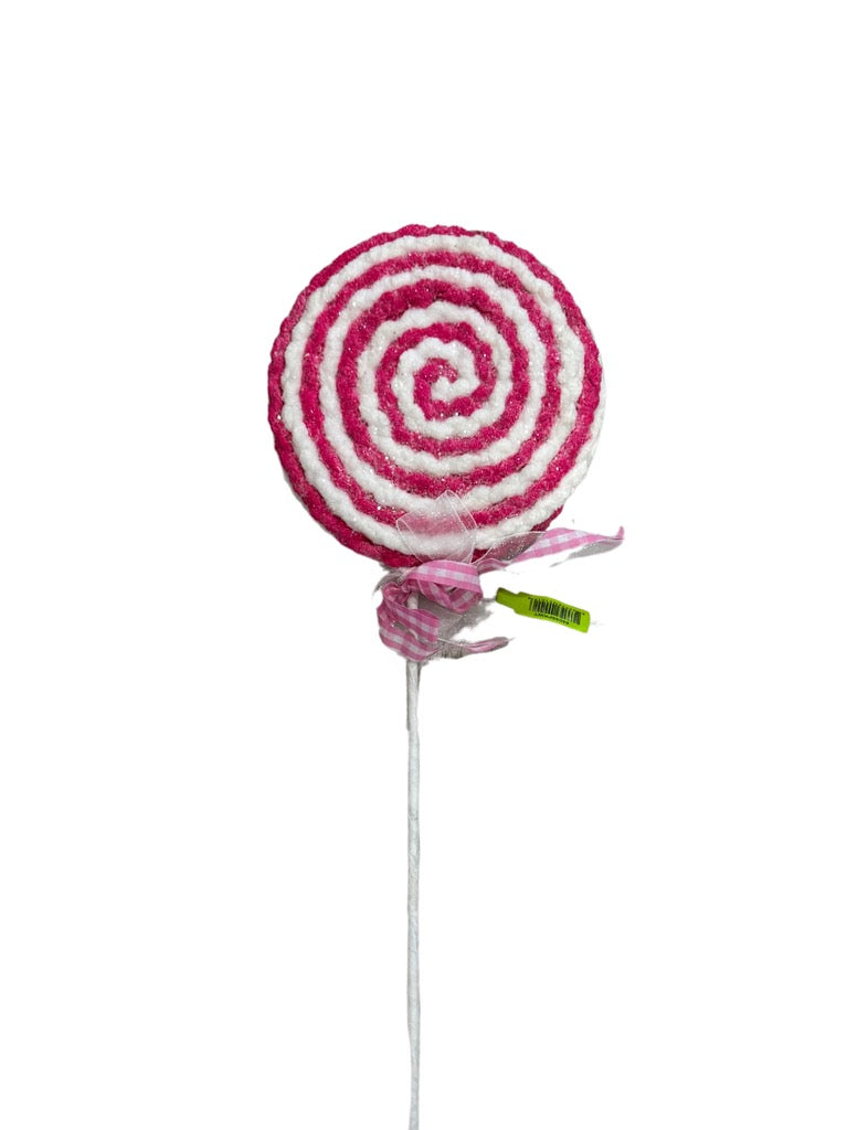 Lollipop Small Pink/White H22 - Burlap and Bling Decor