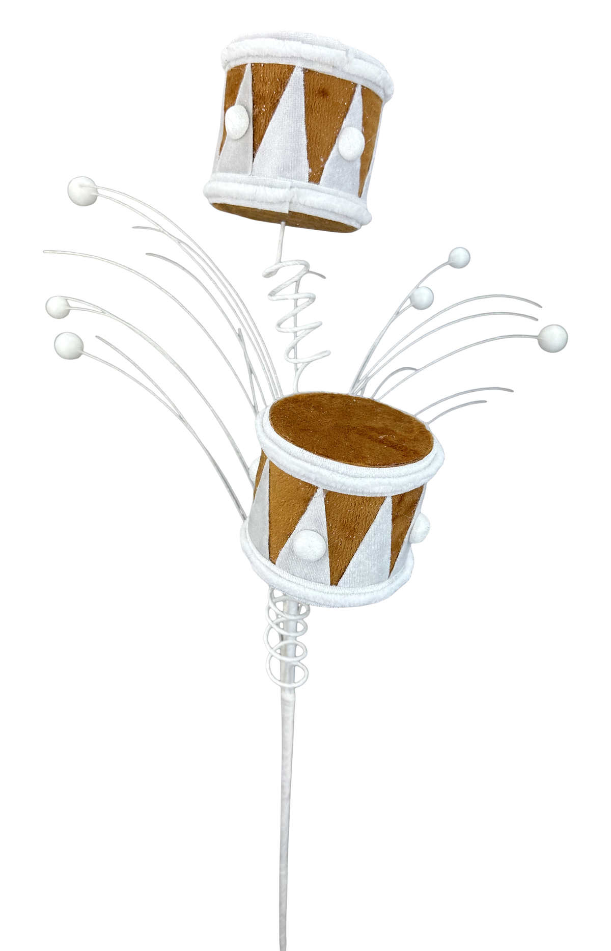 Gingerbread Drum Spray Brown,White - Burlap and Bling Decor