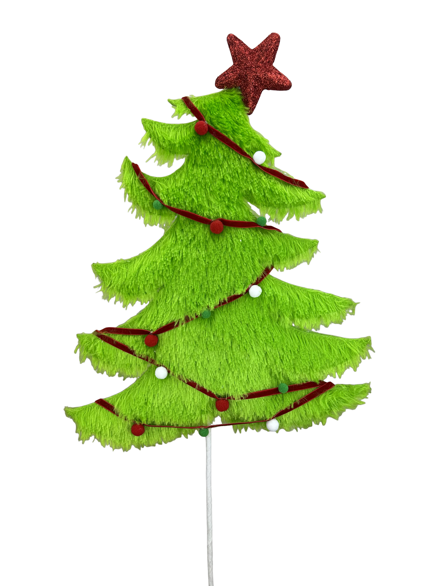 Furry Christmas Tree Spray H28xW12 Green - Burlap and Bling Decor