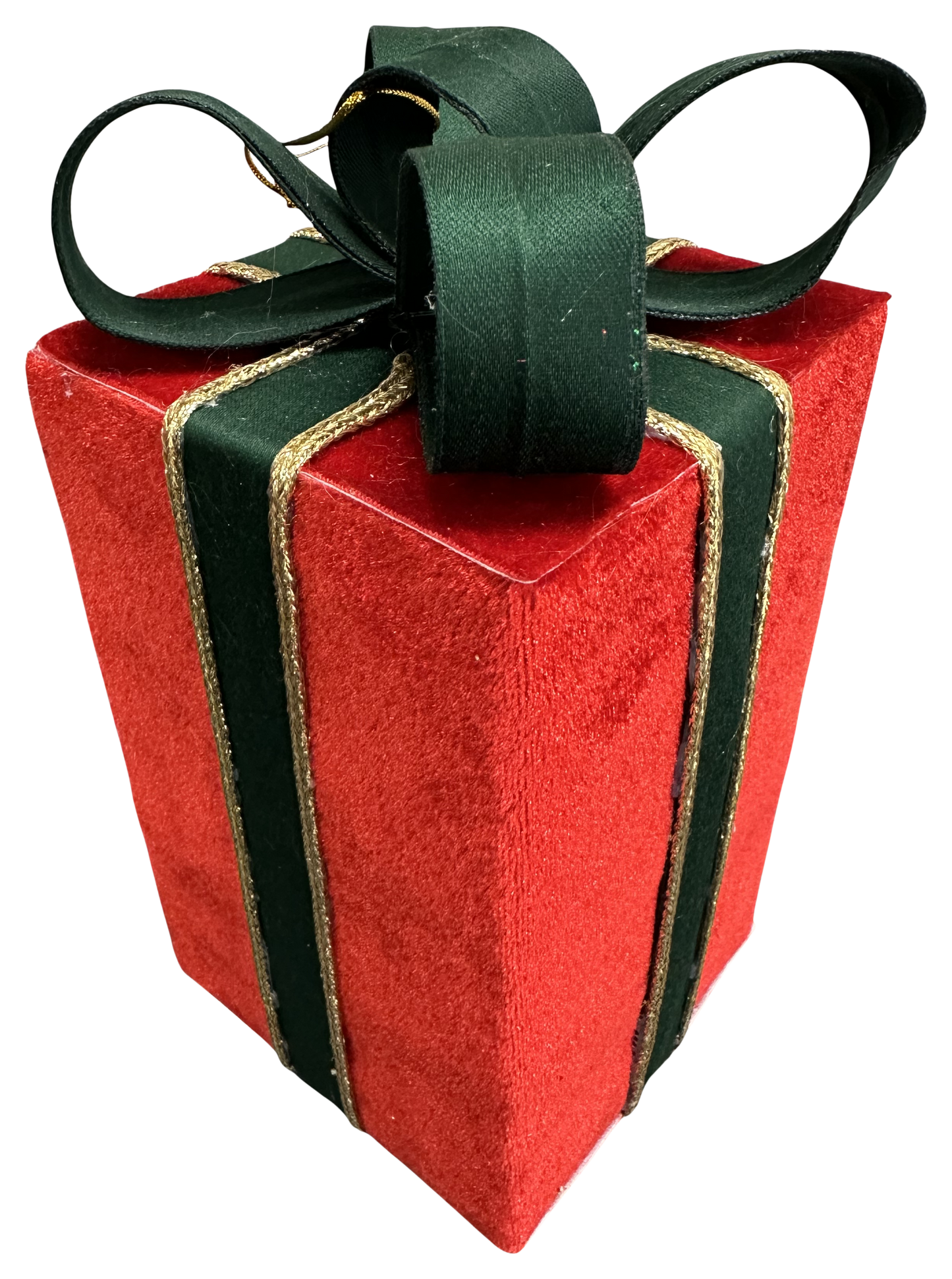 Red/Green Velvet Gift Box Lg H9xW4.5xD4.5
