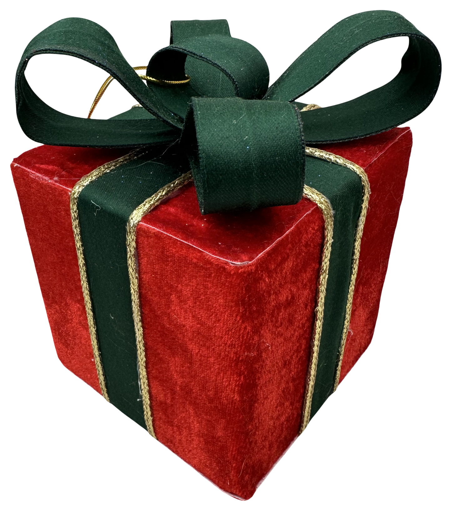 Red/Green Velvet Gift Box Sm H6xW4.5xD4.5