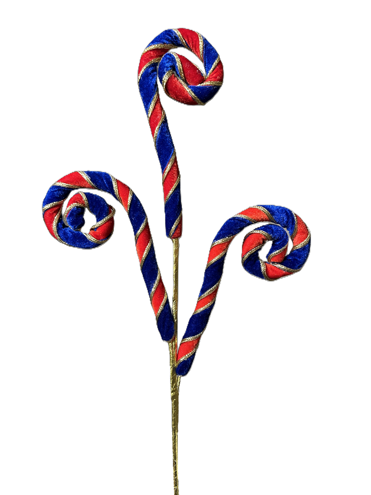 Red/Blue Velvet Spiral Curly Spray