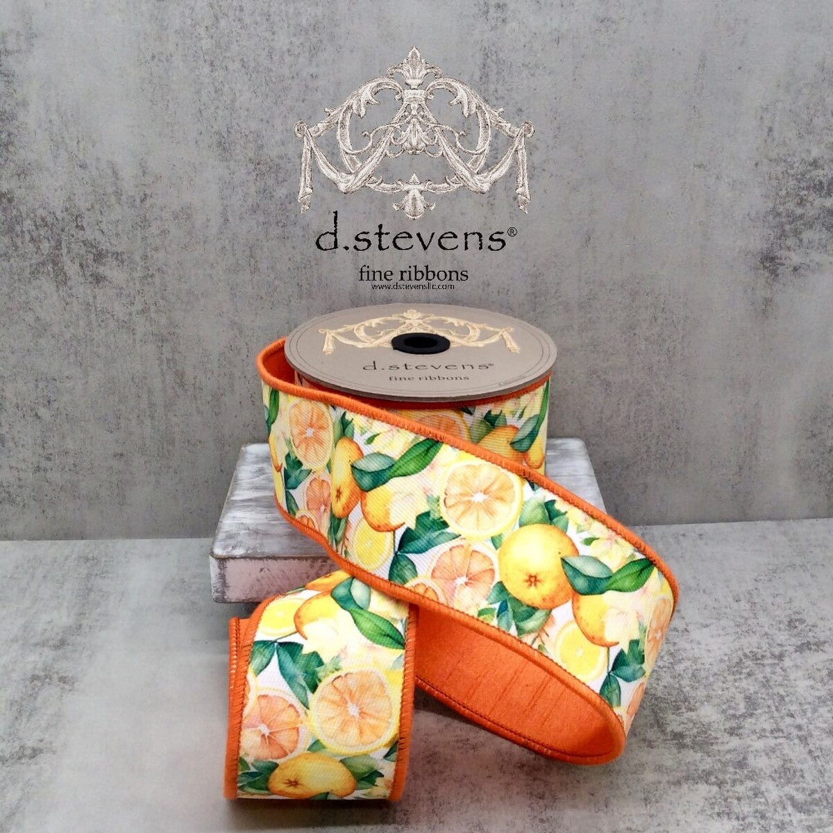 2.5"x10yds poplin orange slices, orange - Burlap and Bling Decor