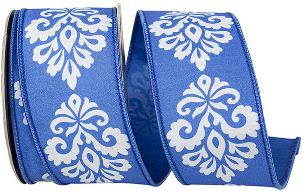 2.5" X 10 Yrds NONNIE FILIGREE FUSED DUPIONI BACKED WIRED RIBBON