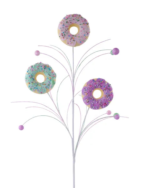 28"L DOUGHNUT/TWIG/BALL SPRAY MINT/LAVENDER/PINK - Burlap and Bling Decor