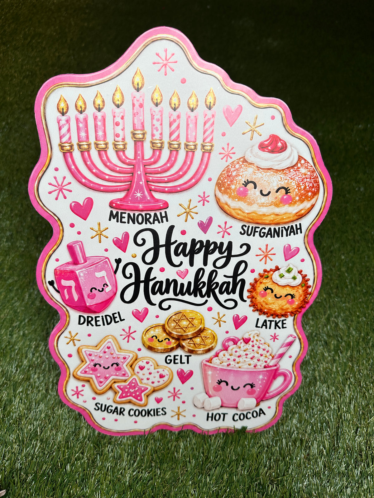 Pink Hanukkah 13"