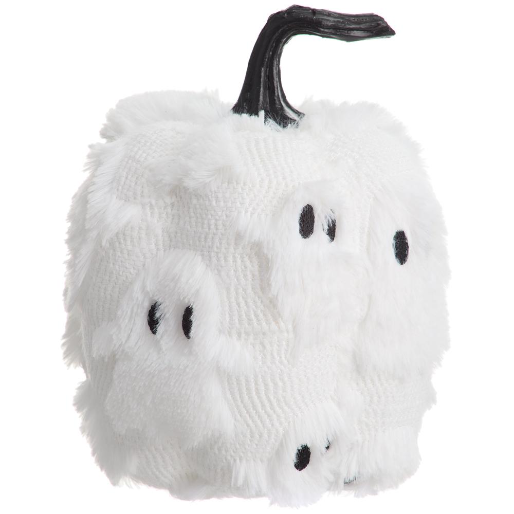 8"Hx6"D Ghost Pumpkin White Black