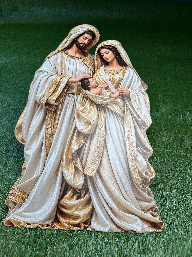 Holy Family Ivory & Gold 16" Lt tone Matte Sign