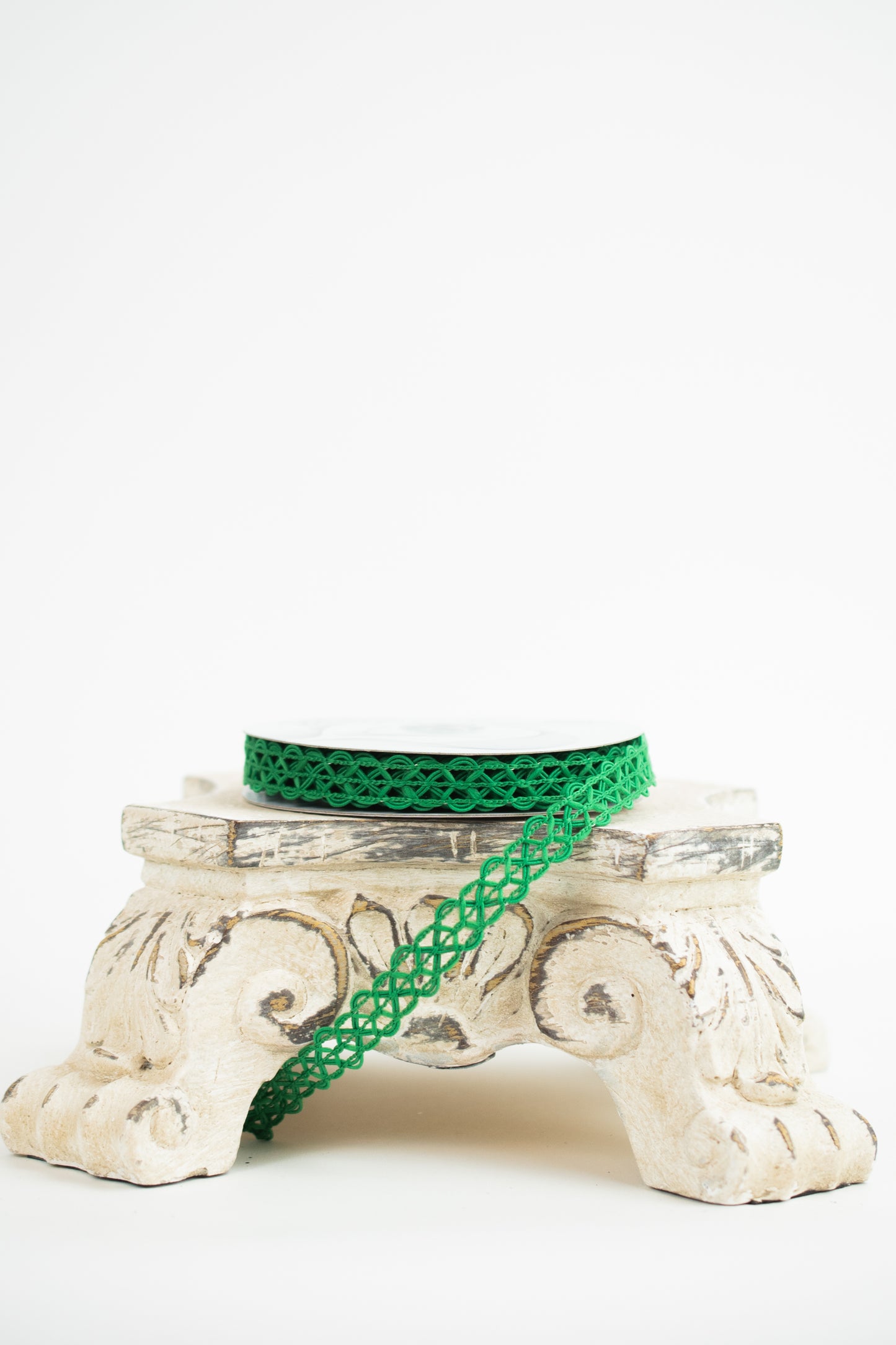 5/8"X10YD OPEN WEAVE TRIM, WIRED EMERALD - Burlap and Bling Decor