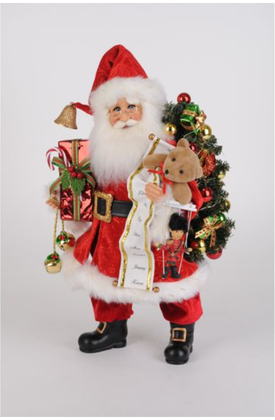 Lighted Good Tidings Santa - Burlap and Bling Decor
