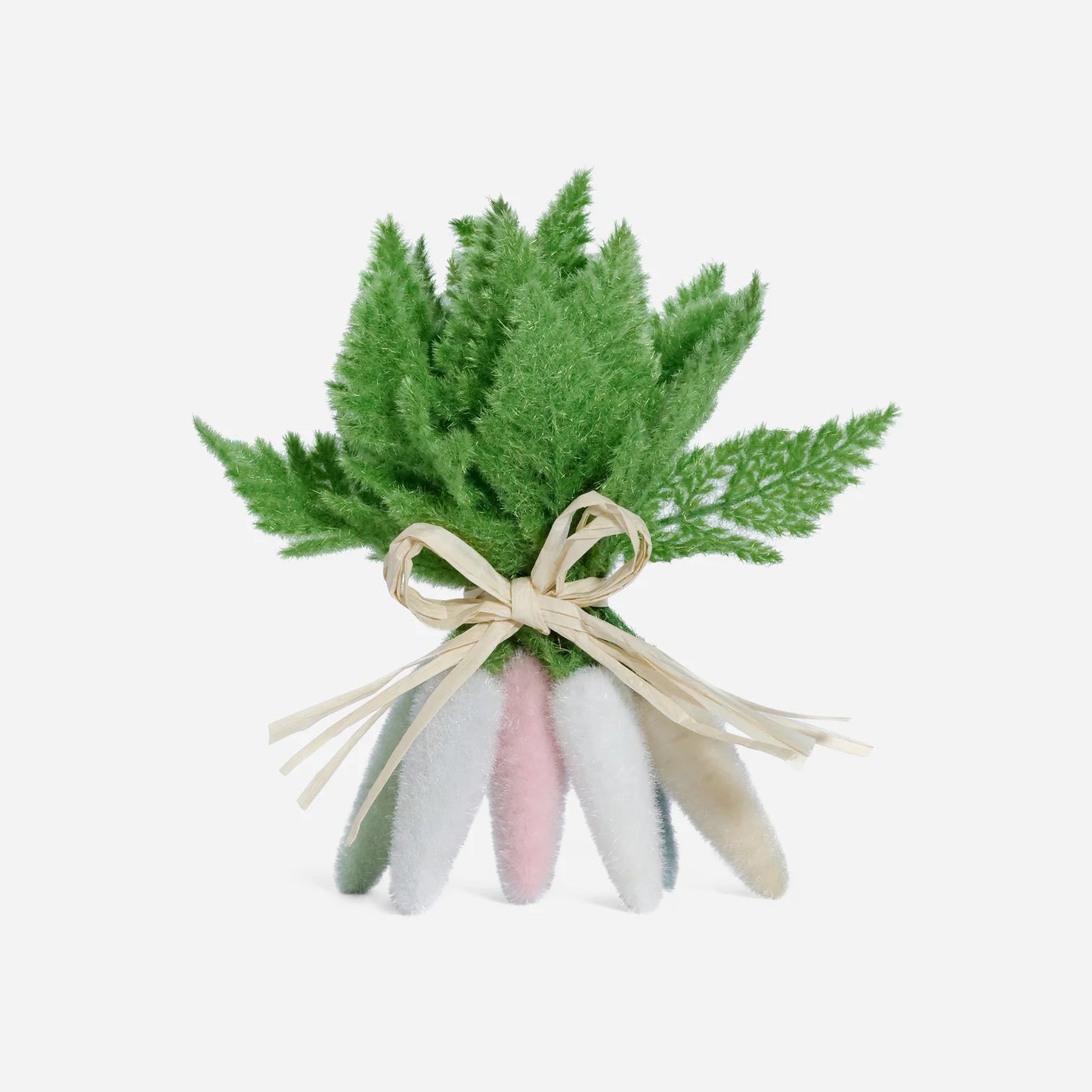 Flocked Colored Carrots Cluster of 6 Sm PVC 8 - Burlap and Bling Decor
