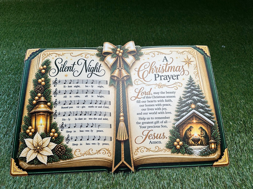 Green Silent Night Music Book 12 x 16.5"