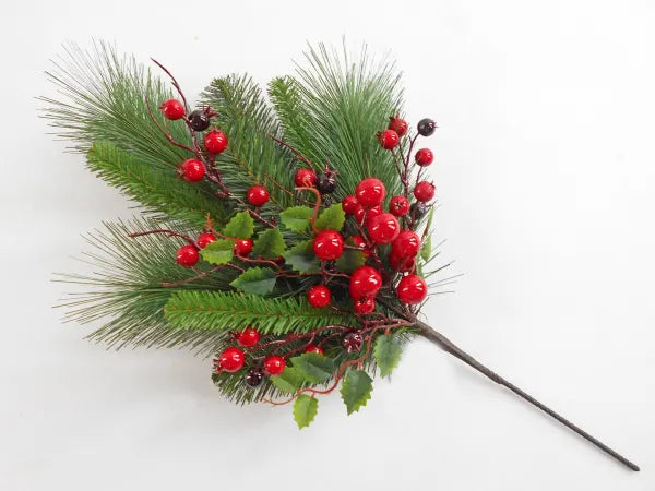 Pine Berry Spray, 19"
Green/ Red