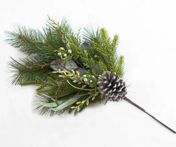Long Needle Mixed Cone Juniper Eucalyptus Spray 20"